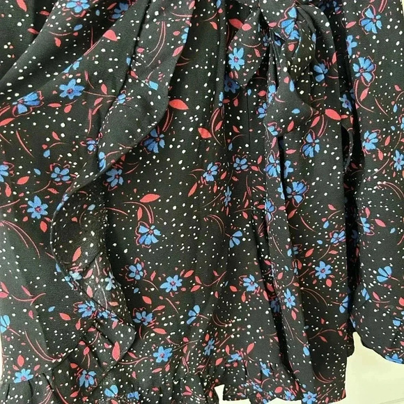 NWT AQUA Women’s Belted Floral Long Sleeve Off the Shoulder Romper | size XS - Picture 7 of 7